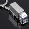 100pcs Cool Creative Fashion container truck Metal Keychain Ring Keyring Key Chain Ring Silver Fob Funny Gift Promotion Wedding party