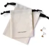 Pandasew 8 * 10 cmベージュメディアコットンキャンバスドローストリングポーチギフトジュエリー包装袋