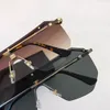 Oversize Rimless Sunglasses 9098 Silver Vintage Men Okulary Okulary des Lunettes de Soleil Słońce Odcienie z pudełkiem