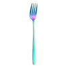 304 stainless steel spoon fork gold rainbow stirring scoops mug ice scoop dessert ladle spoon home Kitchen Dining Flatware