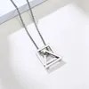 POPULAR INTERLOCKING SQUARE TRIANGLE PENDANT FOR MEN STAINLESS STEEL MODERN TRENDY GEOMETRIC STACKING STREETWEAR NECKLACE