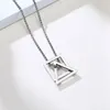 Populaire in elkaar grijpende vierkante driehoek hanger voor mannen roestvrijstalen moderne trendy geometrische stapelen streetwear ketting