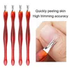 10pcs Stainless Steel Cuticle Pusher Nail Art Fork Manicure Tool For Trim Dead Skin Fork Nipper Pusher Trimmer Cuticle Remover