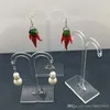 5 set (3 / set) sözleşmeli fasulye diş formu organik cam plastik Earrings saplama küpe takı ekran şeffaf renkli