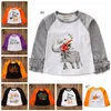 Halloween Filles Chemises Enfant Bébé Fille Volants Blouse T-shirt Manches Longues Enfants Tops Halloween Vêtements Enfants Vêtements 8 Modèles DW4260