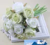 Rose Flowers 12 Stuks Bruids Bruiloft Boeketten Bruiloft Tafelcentrum Kunstbloemen Zijde Rosefloyd Rose Bridal Bouquet