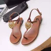 Summer beach fashion sandals female designer new flat slippers outdoor non-slip all-match dress flip flops with box large size 42