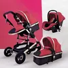 Luxe 3 in 1 kinderwagen Draagbare Hoge Landschap Gouden Zwarte Kinderwagen Vouwen Multifunctionele Pasgeboren Infant Stroller1