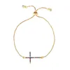 Новый золотой бриллиант раковина кросс -браслет циркон натягиваемые женские браслеты очаровывать модные украшения и песчаный подарок