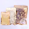 One Side Clear Plastic Seal Bag Gold Inlay Aluminum Foil Bag Coffee Herbal Tea Packaging Pouch Hot EDC Bag LZ1826
