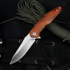 Couteau de poche Acier D2 Manche bois Couteau pliant Outdoor randonnée chasse sauvetage