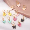 Fashion Cute Butterfly Women's Drop Earrings Stud Color Acrylic Hoop Earrings Animal Sweet Colorful Dangle Earrings Girls Jewelry Gift