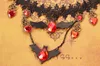 Europa und die Vereinigten Staaten Spitze Halskette schwarze Fledermaus herzförmigen Diamant antiken Schmuck Halloween Außenhandel Schmuck Großhandel