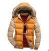 Mäns Faux Fur Coat Hooded Zipper Warm Parka Plus Storlek Vinter varm vadderad jacka