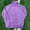 AIGUILLES violettes VESTES AWGE Hommes Femmes Aiguilles de haute qualité Veste en velours Broderie papillon vert clair Logo Manteaux AWGE