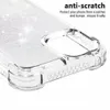 Vier hoekvloeistof zachte TPU -kisten voor iPhone 14 Pro Max 13 12 Samsung S22 Ultra Plus A13 5G A53 A33 A73 A23 A23 SHOBKOVER QUIDSAND BLING Glitter Fashion Cover Clear Skin