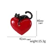 Creative Design Brosch Julkatt Kärlek Form Alloy Diamant Svart Vit Tvåfärg Koreansk version Brosch Apparel Tillbehör VT1276