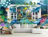 壁のための注文の写真の壁紙3D壁画ファンタジー窓の風景水中世界美しいリビングルームテレビソファーの背景の壁紙