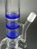 Klassiker i glas design blå vattenpipor 3-lagers honeycomb filter perc percolator berusande vattenpipor bong dab rig hög 13 tum