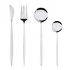 4Pcs/set Stainless Steel Dinnerware Flatware Set Dinner Knife Fork Spoon Tableware Cutlery Gold Silver JK2005XB