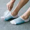 5 paren / lot Summer Men No Show Socks Slippers Mannen Ademend Siliconen Non-slip Hoge kwaliteit Korte Sokken Mesh Ademend