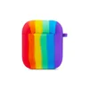 Designer Airpod Case för airpods 1 2 Pro Rainbow Pattern Case Protector With Rainbow Building Blocks Keychains Designer Airpod Case