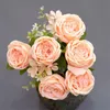 Peony redonda falsa (9 cabezas/grupo) 17.72 "Longitud Camellia para bodas Flores artificiales decorativas de boda en el hogar