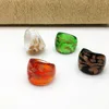 Vente en gros 8 pièces mélange couleur verre au chalumeau anneaux de Murano 17-19mm bague de bande modèle mixte aléatoire