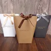 Merci wrap cadeauzakje bruiloft geboortedag feest gunsten tassen handgemaakt item tas snoep sieraden stropdas verpakking vouwbare doos