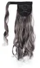 Brésilien 100% vrais cheveux gris bouffée afro clip d'extension de cheveux de queue de cheval dans Remy afro Wavy bouclés cordon de queue de cheval extension de cheveux gris