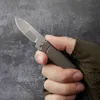 Mini D2 pocket knife OEM titanium alloy handle side open outdoor camping survival folding knife for daily fishing and hiking