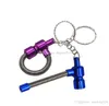 mini tragbare farbenfrohe Feder Bieger Raucherzubehör Mini Rauchrohr Metallrohr Rauchrohr Mini Aluminium Tabak Keychain 4912708