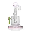 6.4 inchs beaker Bong Pink glass water bongs smoking pipe dab rigs thick glass bongs hookahs shisha with 14mm banger