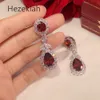 Hezekiah S925 Orecchini di fiori in argento sterling di alta qualità Temperamento aristocratico Orecchini per le orecchini per le orecchini zirconi rossi 7696393