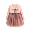 Малыша девушка одежда для девочек розовые платья жилетки поддельные 2 шт. Набор детей блестки тюль принцесса платье бутик девушка наряды DW4649