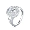 6 estilo deslumbrante jóias sterling sier corte oval safira pave cz diamante eternidade festa feminino casamento noivado banda anel gift710