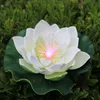 Artificial waterproof Led Optic fibre Light Floating white Lotus flowers Lily wedding party Night Light decoration D551