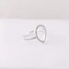 Women's Teardrop Hollow Silhouetete Ring CZ diamond Jewelry for Pandora 925 Sterling Silver Wedding Rings with Original box set