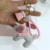 Luxury Rhinestone Dogs Keychains Cartoon Animals Dog Dolls Bag Key Rings Holder Purse Car Key Chains Gift for Women's Christm3001