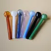 Heady Glass Pipe Colorful Tobacco Smoking Pipes Pyrex Glass Oil Dab Rig Burner Pipe Straight Tube Dry Herb 10cm Hand Pipes Smoking Tool