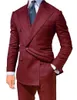 Tuxedos de marié rouge, costumes à Double boutonnage pour hommes, costume de mariage, Blazer à la mode pour hommes, dîner de bal/Darty (veste + pantalon)