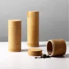 Bambu Depolama Şişeler Kavanozlar Ahşap Küçük Kutu Konteynerleri El yapımı için Baharatlar Çay Kahve Şeker Kapak Vintage ile al