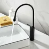 RUIMTE Aluminium Zwart Roterende Water Drop Style Keukenkraan Badkamer Basin Hot Cold Tapkraan