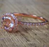 Luxury Rosegold Sparkling Diamond Wedding Ring Elegant Cubic Zirconia Paved Copper Brass Engagement Jewelry Size 6 7 8 9 10