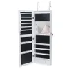 Schmuckkästen Lagerspiegel Schrank mit Innenspiegel 4-Schicht-Regal und 2 Schubladen Holzmontierende Displayschränke mit LED-Licht