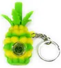 2021 carton Wholesale silicone pineapple smoking pipe Hookahs hand pipes with glass bowl tobacco Oil Rigs Portable keychain