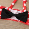 2020 schöne Baby Dot Bogen Schwimmen Anzug Nette Mädchen Neckholder Falten Schwimmen Anzug Mode Kinder Strand Zwei Stücke Set m171