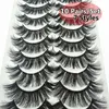 10Pairs 3D Mink Volume Thick False Eye Lashes Wispy Cross Fluffy Extension Eyelashes Extension Beauty Eye Makeup Tools6901992