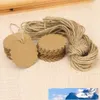 100pcs 60mm Round Scalloped Kraft Paper Card / Gift Tag / DIY Tag Hang Tag Label Ear Stud Hooks Cardboard Price Tags