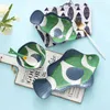 Under The Sea Fish Dinnerware Set Cute Ocean Themed Plate Cartoon Ceramic Serving Dish Snack Tray Dessert Bowl Spoon 6 Designs